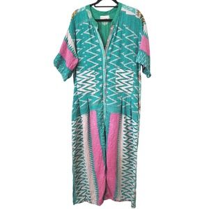 Kantha Bae Bohemian Patchwork Quilt Jumpsuit Embroidered Bohemian Hippie